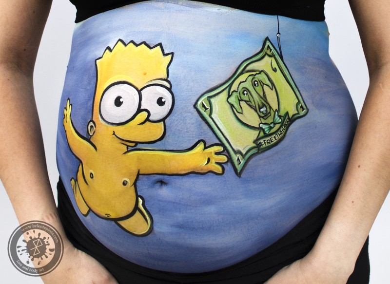 Bart Simpson Belly painting
