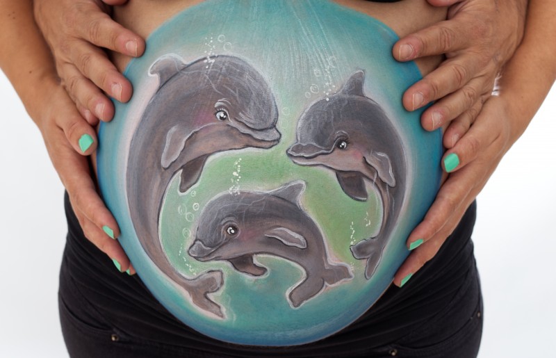 BELLY PAINTING DELFINES