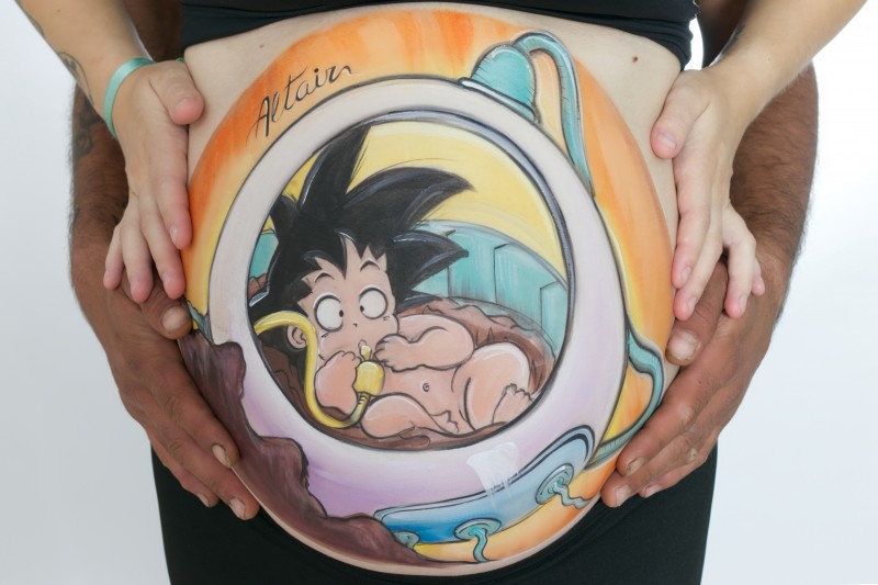 belly painting Goku
