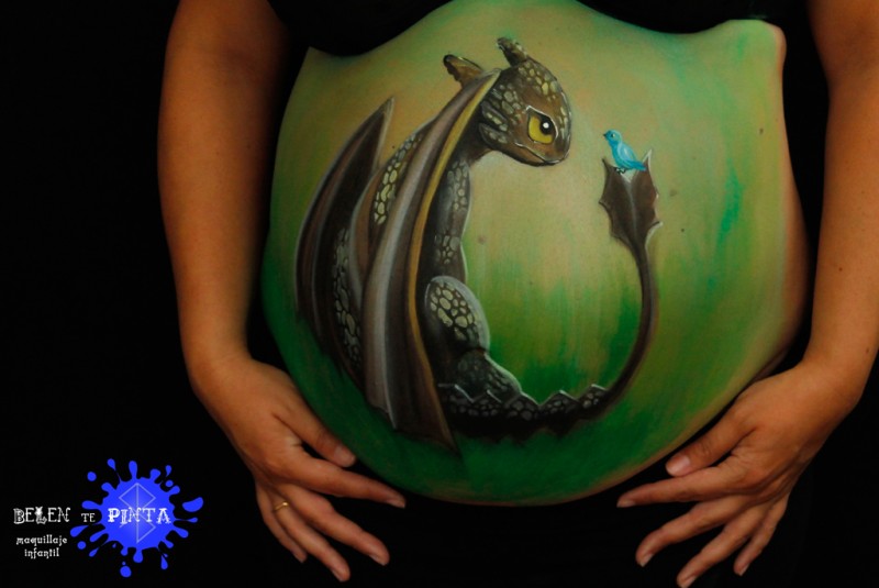 Pintura de barriga embarazada: Desdentado - Publicado en el num 1 de la revista Skin Markz Magazine