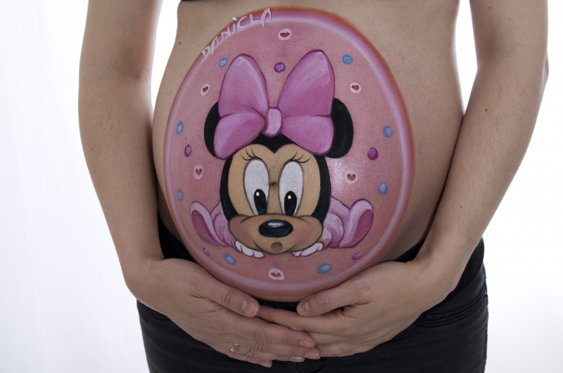 minnie mouse belly painting